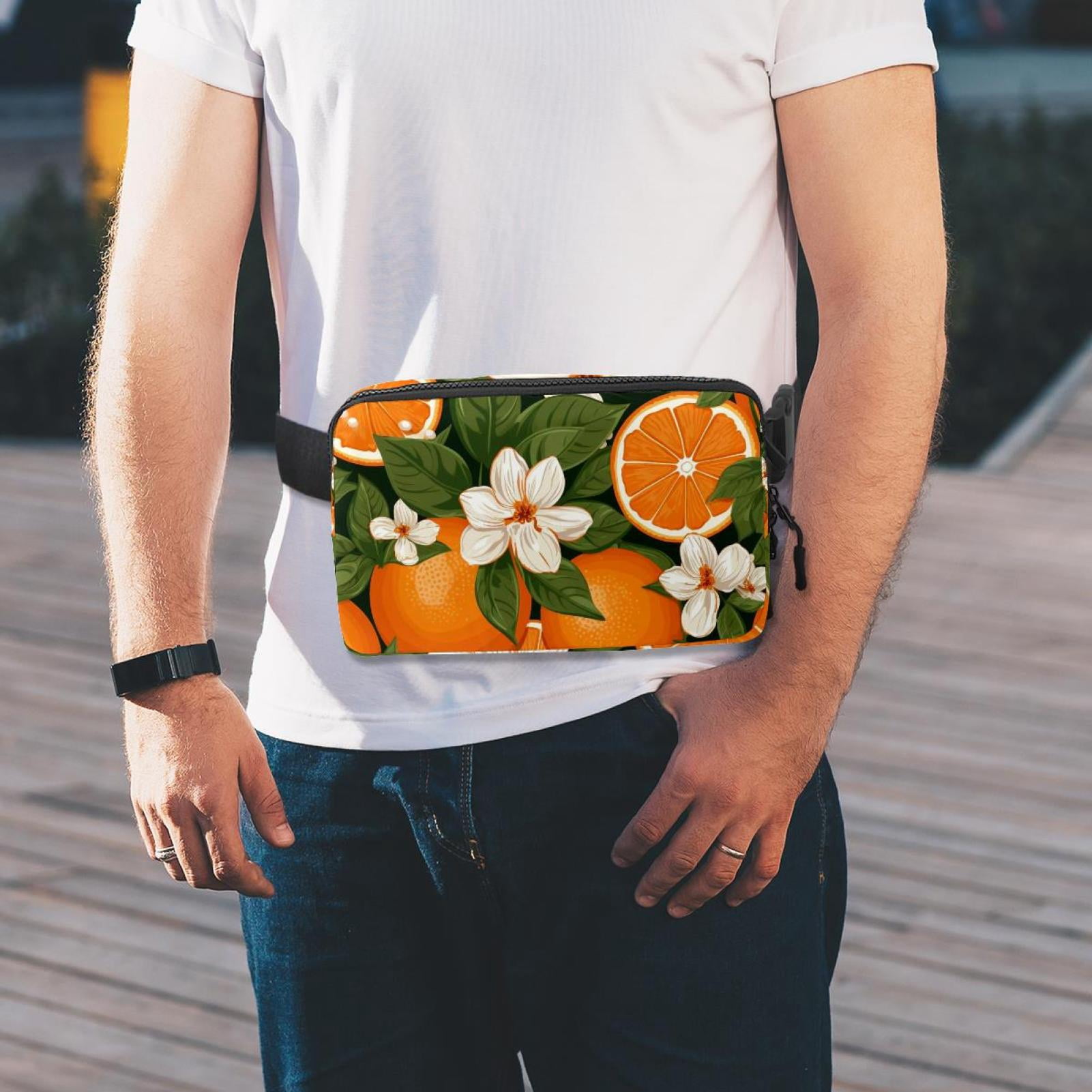 Oranges Lightweight Adjustable Fanny Bag Running Belt Waist Pack with Extension Strap Unisex
