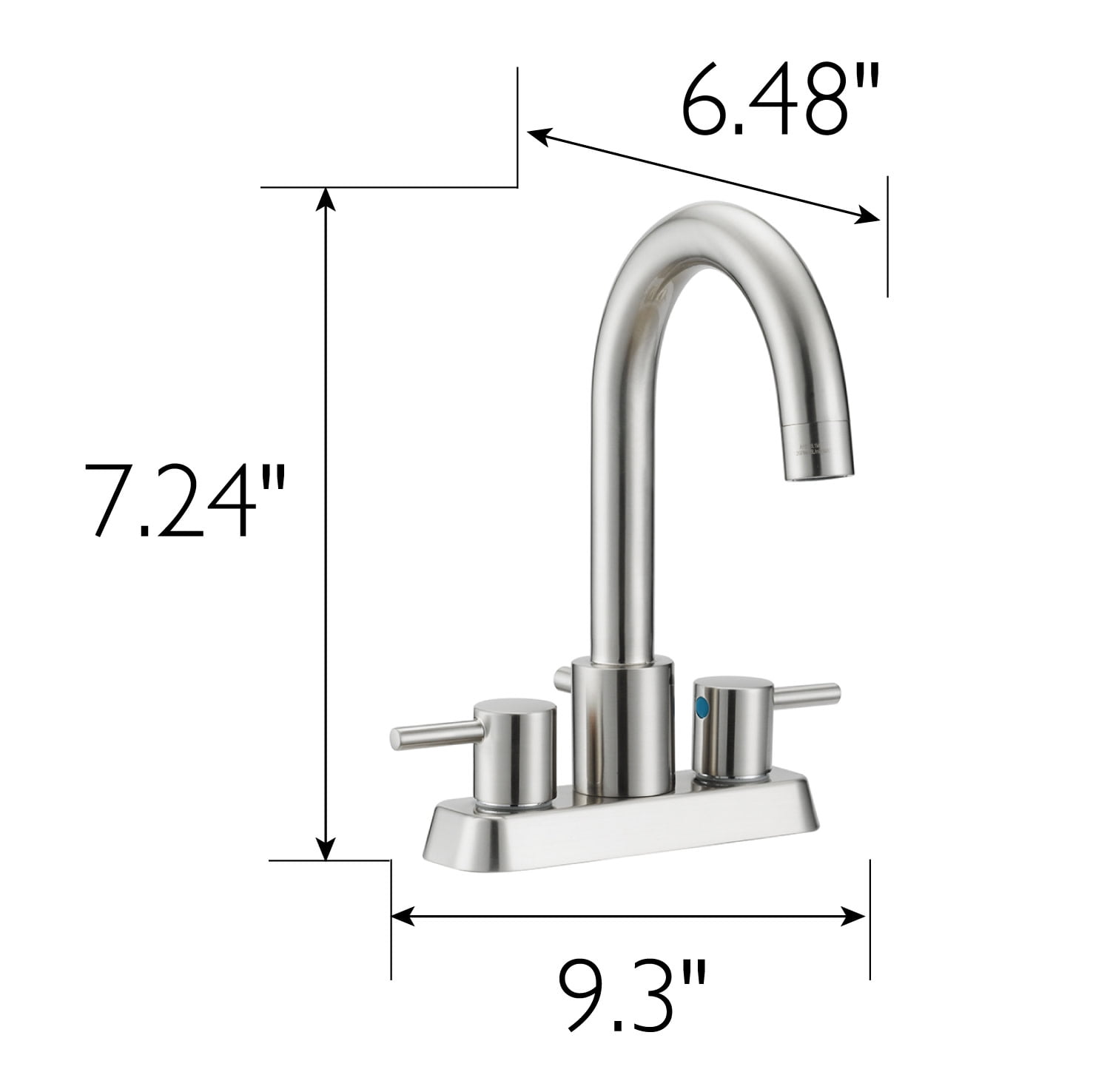Design House Eastport II Contemporary Center set Deck Mount 2-Handle Faucet for Bathroom Satin Nickel