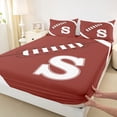 thumbnail image 4 of Erosebridal Sport Rugby Letter Monogrammed S Bed Sheets 4pcs for Teens,Football Gamer King Sheets for Boys Girls,Super Cozy Room Decor, 4 of 5