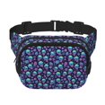 thumbnail image 1 of Fotbe Skull daisy Gradient Cangurera Cuadrada con Estampado de Doble Capa, Bolsa de Cintura Ajustable Mini para Hombres y Mujeres, 1 of 9