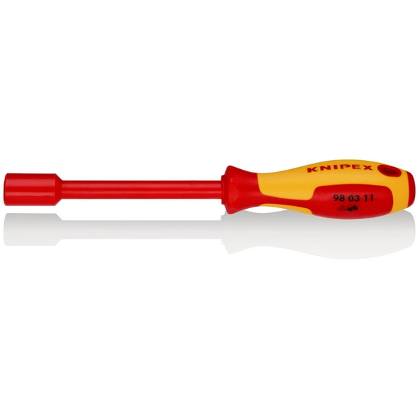 KNIPEX 98 03 11 Llave de cubo Con mango desarmador mango aislante en dos componentes, según norma VDE bruñido 237 mm
