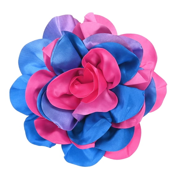 Extra Large Rose Flower Brooches, 8 Inch Lapel Pins Dainty Satin Fabric Big Camellia Oversized Brooch Pin [20cm, Rose Blue]