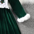 thumbnail image 5 of mgoYE Toddler Infant Baby Girl Christmas Outfit Doll Collar Embroidery Smocked Dress Fall Xmas Outfit(Green,18-24 Months), 5 of 6
