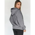 thumbnail image 6 of Womens Zip Up Hoodies Oversized Sweatshirts Fall School Fashion Outfits Casual Jackets Winter Clothes Dark Gray XXL, 6 of 7