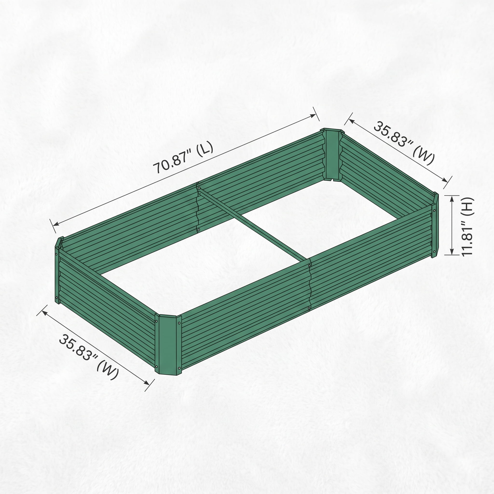 Spacious Galvanized Metal Raised Garden Bed - Ideal for Backyard Planting, Durable, Easy - to - Assemble with Open - Base Design