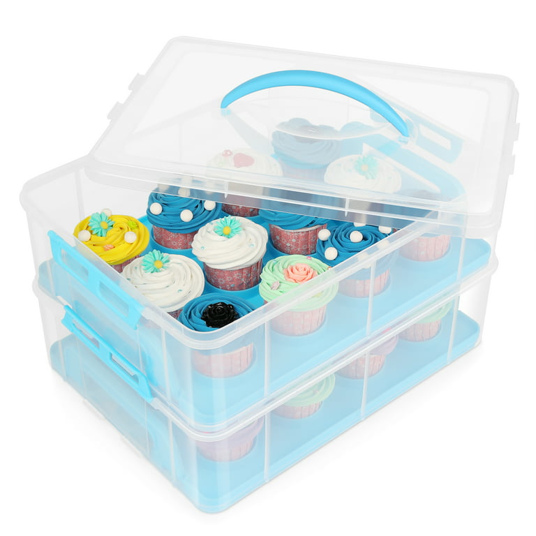 Reusable Cupcake Storage Containers Holder, Baking Cupcake Boxes ,Food  Transporter Container ,Cupcake Carrier Storage for Cake Muffins Baking 2  Tiers