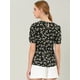 thumbnail image 5 of Top Floral Informal De ManCorFruncido PaMujer Negro XL, 5 of 6