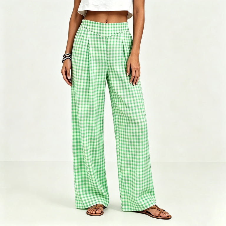 high waisted plaid dress pants High Waist Plaid Pants | KEY Boutique