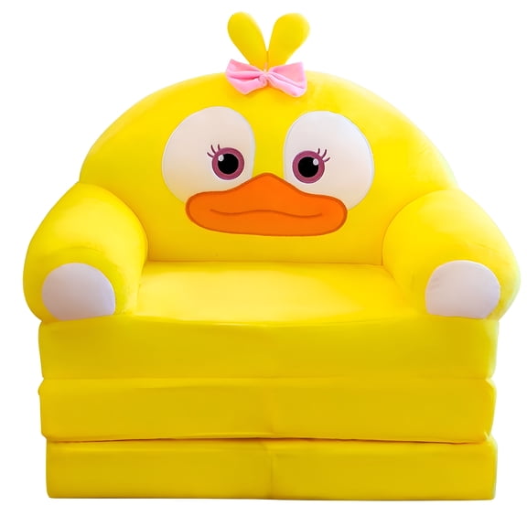 XIBUFE Kids Foldable Sofa Bed,2 in 1 Princess Chair for Toddlers,Cartoon Shape,Fold Out Couch for Bedroom,Sofa Bed for Girls,Toddler Recliners Baby Sofa Lounger for Kids (Without Liner Filler)