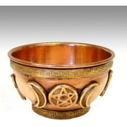 TMT Triple Moon Pentacle Copper Offering Bowl, 3" Diameter