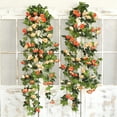 thumbnail image 4 of Guirnalda de 3 piezas de flores de rosa artificial para boda, hogar, jardín, fiesta, decoración (amarillo), 4 of 4