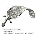 thumbnail image 7 of UDIYO Women Fashion Leaf Silver Tone Rhinestone Wedding Gift Brooch Pin, 7 of 7