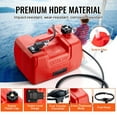 thumbnail image 5 of Marine Fuel Tank, 3.17 Gallon/12L, Portable Boat Fuel Gas Tank for Outboard Engine Boats, Plastic Outboard Marine Boat Fuel Tank with Hose, Easy to Carry for Yacht, Fishing Boat, Deck Boat, Red, 5 of 11