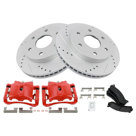 TRQ Front Brake Pad & Rotor Kit Fits Select 2002-2006 Cadillac 1999-2008 Chevrolet GMC