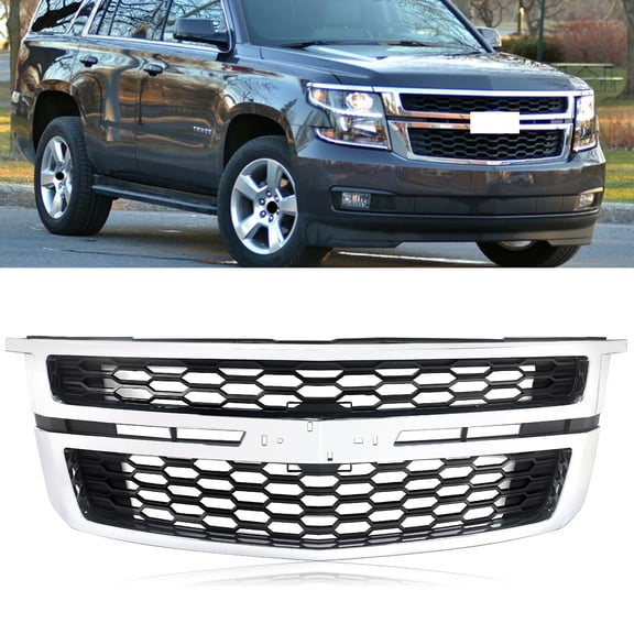 For 2015-2020 Chevrolet Tahoe Suburban Front Bumper Upper Grille 84724083 Chrome & Black