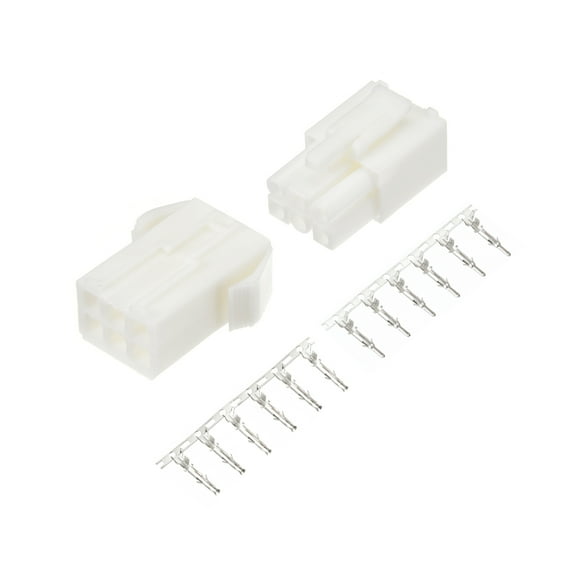 Unique Bargains 10 Pairs 4.5mm 6 Pin Male Female JST-SM Housing Crimp Terminal Connector