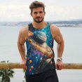 thumbnail image 6 of Pofeuu Colorful Planet Universe Print Men's Workout Tank Tops Sleeveless Muscle Gym Shirt Quick Dry-3X-Large, 6 of 7