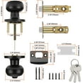 thumbnail image 4 of Matte Black Door Knobs with Lock and Keys, Interior/Exterior Door Knob for Bedroom or Bathroom, Round Ball Handle, Stainless Steel 1 Pack, 4 of 8