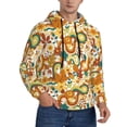 thumbnail image 2 of Naloa Vintage Floral Men's Casual Hooded Collar Drawstring Hoodies Pullover Sweatshirts Casual Long Sleeve Shirts-Large, 2 of 7