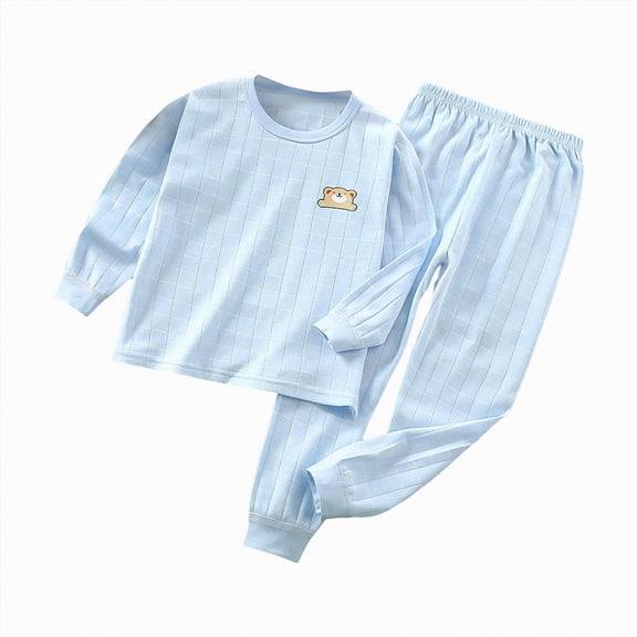 Hessimy Toddler Boys Girls Spring Summer 2Pcs Long Sleeve Pullover Sweatshirt Tops Joggers Pants Soft Sweatsuit(Sky Blue,13-14 Years)