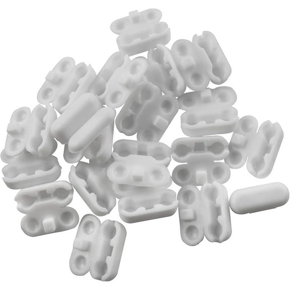 20pcs Plastic Beaded Chain Connector, Vertical Roman Roller, Ball Chain, Wire Connector, Fixing Clip, Blind Ball Chain Cord Connector Clips White