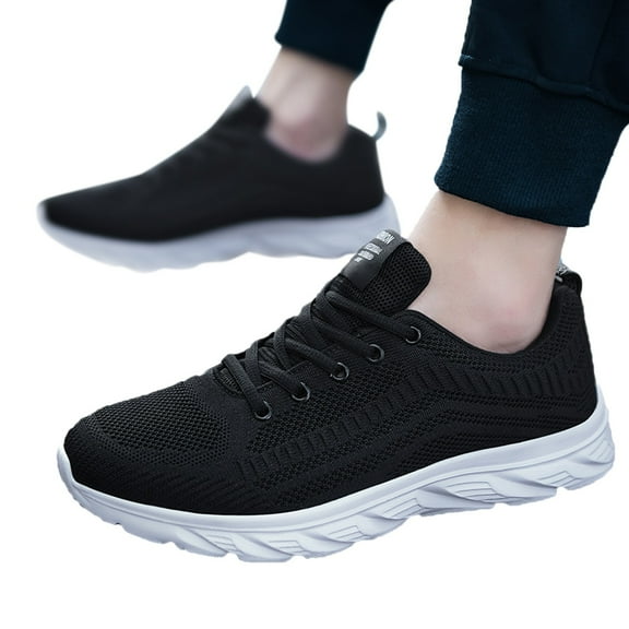 NECHOLOGY Men S Sneakers Size 10 1/2 Wide Fashion Men Mesh Mountaineering Casual Sport Casual Sneakers for Men Slip on Black 10.5