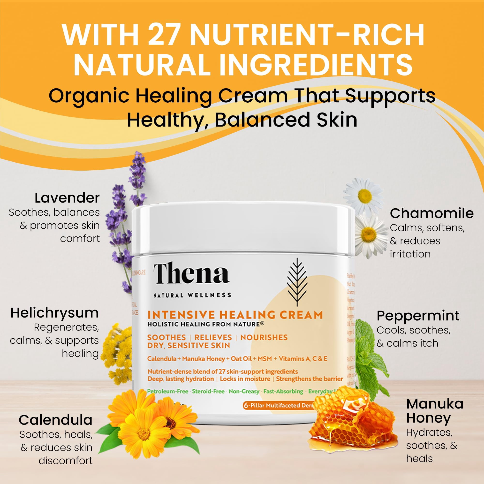 THENA NATURAL WELLNESS, Healing Moisturizing Cream, 4.5 oz
