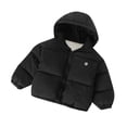 thumbnail image 2 of Bixock Toddler Girls Puffer Jackets Girls Winter Coats Kids Padded Coat Outerwear Long Sleeve Hooded Wind Short Cut Thermal Jacket for Kids 2-11Years, 2 of 7
