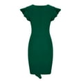 thumbnail image 3 of Summer Dress for Women Sexy Womens Summer Fashion Deep V-Neck Ruffle Sleeves Splicing Sexy Pencil Dress Summer Dress for Women with Sleeves Summer Dress with Sleeves for Women, 3 of 5