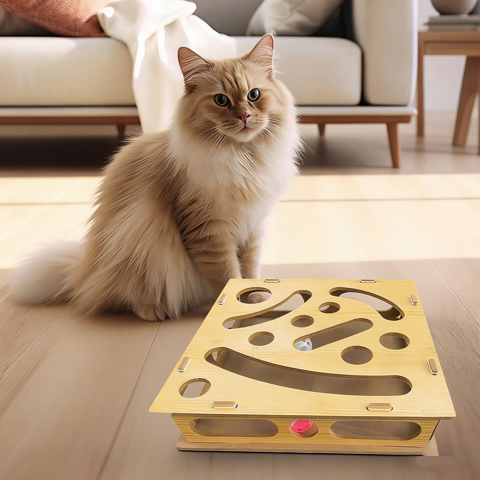 JGJJUGN Interactive Pet Digging Puzzle Box for Cats and Small Dogs | Indoor Digging Game with Random Color Balls | Mental Stimulation & Exercise Toy | Safe & Easy to Clean