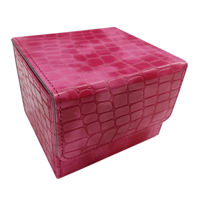 ZLight Boîte Porte-Cartes de Collection Rangement en Cuir PU pour Cartes TCG Football Album Rose Rouge Rose Rouge 105x93x80mm