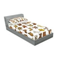 thumbnail image 2 of Ambesonne Animal Fitted Sheet & Pillow Sham Set, Dog Heads Puppy Canin, Twinxl, White Yellow Chocolate, 2 of 2