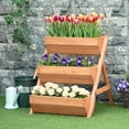 thumbnail image 2 of Outsunny 3 Tier Raised Garden Bed Wooden Elevated Planter Box for Flowers, 2 of 10