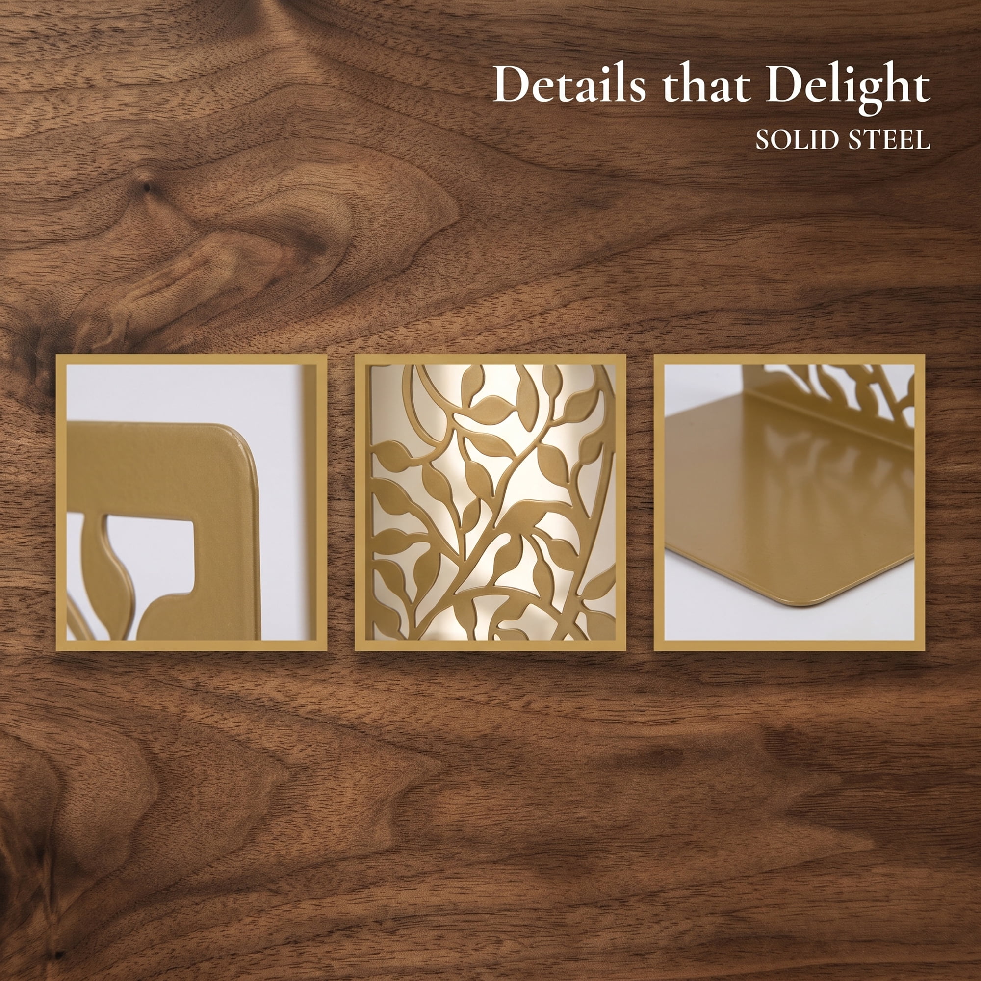 Unique Bargains Metal Tree Design Book Ends for Shelves Brown Tree 4.7"x3.7"x6.7"