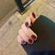 thumbnail image 2 of Juego de parches para extensiones de uñas HUOGUO, color burdeos con borde plateado, 24 unidades, 2 of 4
