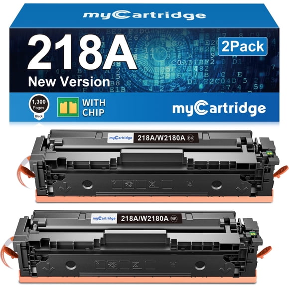 Cartuchos de tóner myCartridge 218A W2180A negro, paquete de 2, compatibles con HP