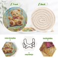 thumbnail image 5 of YAZAOO 6Pcs Drink Coasters With Holder 3.94Inch Brown Bear on Swing Painting Creative Coil Coaster Coasters Colors Absorbent Coasters for Drinks Coasters Set Thicken Heat for Home Table, 5 of 7