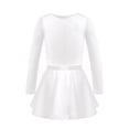 thumbnail image 2 of Alvivi Kids Girls Ballet Dance Dress Ballerina Long Sleeve Gymnastic Leotard with Chiffon Wrap Skirt Ivory 5-6, 2 of 7