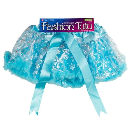 Star Power Girls Snowflake Princess Tutu Skirt, Light Blue Silver, One-Size