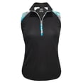 thumbnail image 1 of Monterey Club Women's Fairway Print Contrast Sleeveless Golf Polo Shirt #2501, 1 of 2
