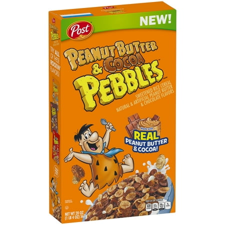 (2 Pack) Post Peanut Butter & Cocoa Pebbles Breakfast Cereal, 20