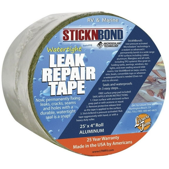 Leisure Time StickNBond White 4" Tape Roll for RV Roof Seam Repair