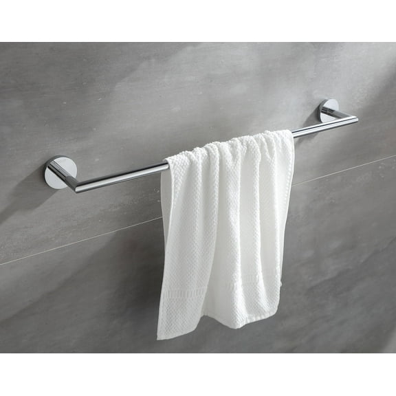 BUVELOT Towel Racks for Bathroom, Towel Bar 26 Inch, Wall Mounted and Modern Hotel Style with Bath Towel Holder, Chrome, Brass, 077070-CR Leo Series