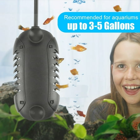 HURRISE Fish Tank Heater Submersible Adjustable Thermostat Aquarium Heater, Mini LED Aquarium Heater For 3 To 5 Gallons Fish