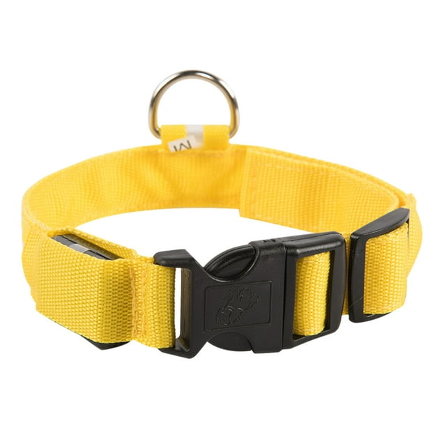 SLYNSHome Collier pour Chien, Collier Lumineux Réglable Rechargeable USB Super Lumineux Sécurité pour Chiens - Jaune