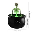 thumbnail image 3 of Halloween Decorations Desktop Ornament With LED Fog Maker Witch Cauldron And Skeleton Figurine For Living Room Home, 3 of 8