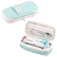 thumbnail image 2 of JIhuahe Trendy Macaron-Themed Pencil Pouch, Extra-Large Capacity Zippered Storage Bag for College Students, Teens, and Office Supplies,Sky Blue, 2 of 5
