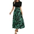 thumbnail image 2 of Weiqiqre Women Dresses Ruffle Short Sleeve, Flowy Floral Dress for Vacations & Daily, 2 of 8