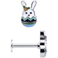 thumbnail image 2 of Body Candy 16G 316L Surgical Steel Striped Egg Bunny Labret Monroe Lip Ring Tragus 8mm, 2 of 7