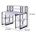 thumbnail image 5 of Benjara Industrial Style Desk with 4 Open Selves and Bookcase Hutch, White-Color:White, 5 of 5